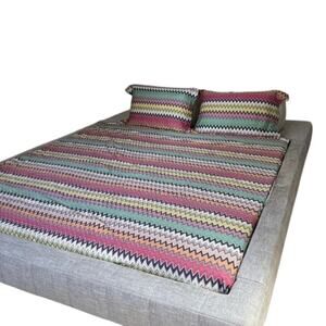 NEW Missoni-Cotton Bedspread and Shams - Queen Size / Chevron / ZigZag